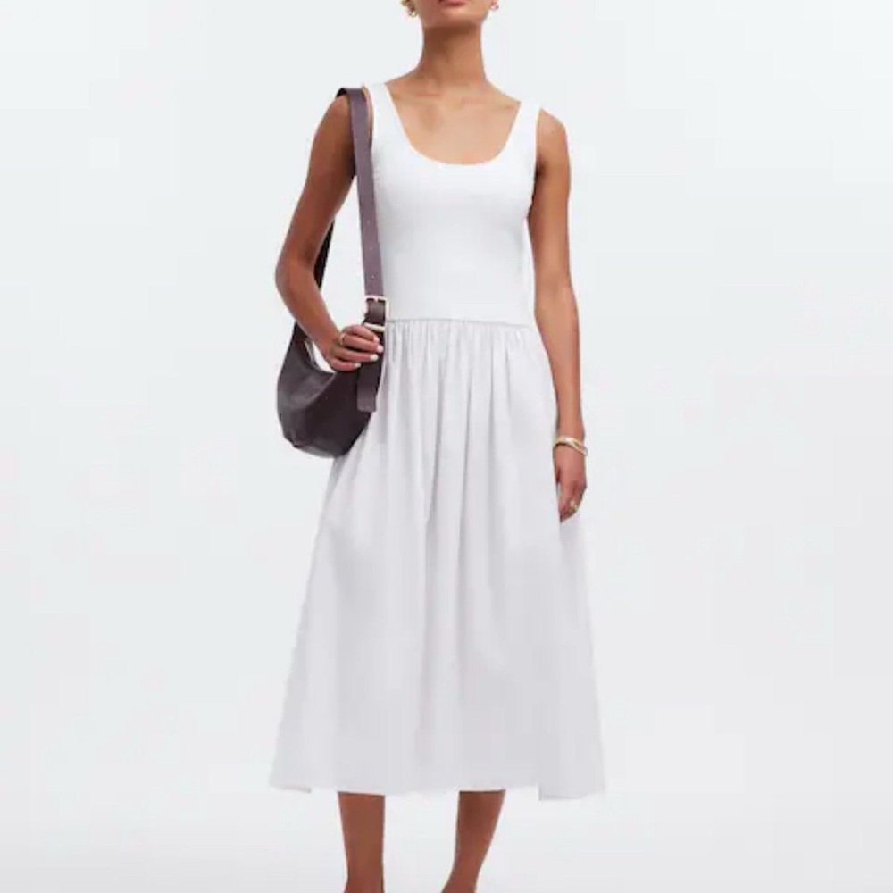 Madewell Drop Waist Tank Midi Dress Lighthouse L